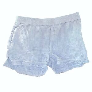 Anthropologie Lola River Cotton Gauze Frayed Edge Periwinkle Blue Shorts‎ S